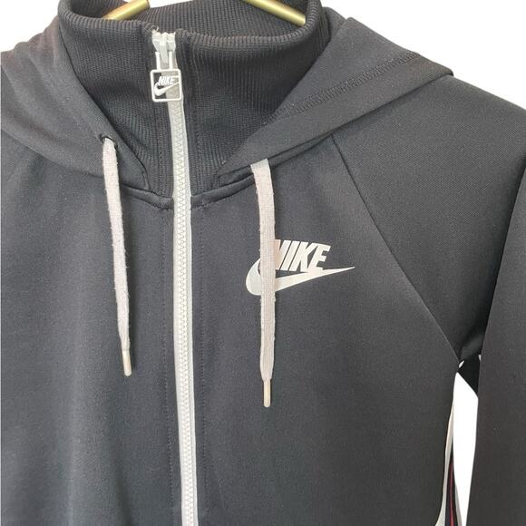 Nike Zip Hoodie Black/Red Trim Women’s Sz S Athleisure Streetwear Layer EUC - Picture 3 of 7